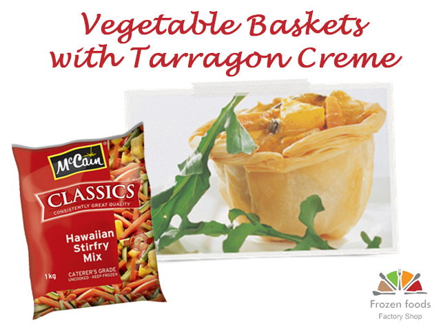 vegetable baskets with tarragon creme recipe